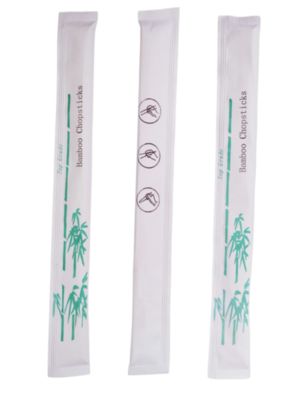 Tensoge Bamboo Chopsticks With Logo Print Individual Full Paper Wrapped  Twins Tensoge Round Bulk disposable bamboo chopsticks